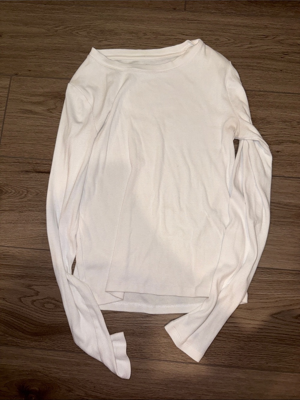 Hollister White long sleeve ribbed top